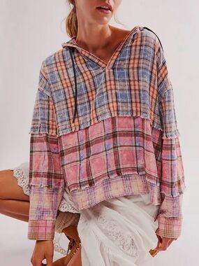 One Teaspoon Flannel Acid Wash Hooded‎ Shirt - Multi